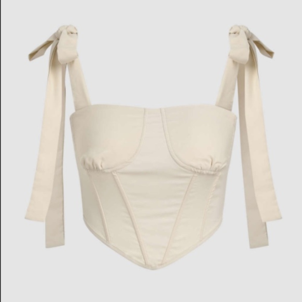 Cider Bow Straps Khaki Tan Corset Cami